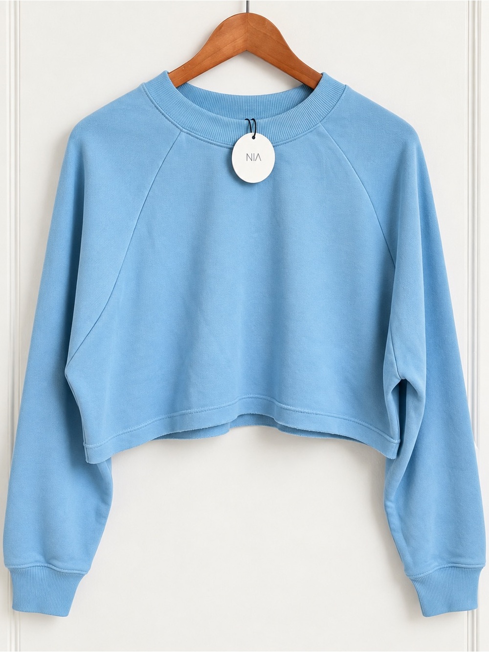 Women's Cropped Crewneck Sweatshirt - Sky Blue
